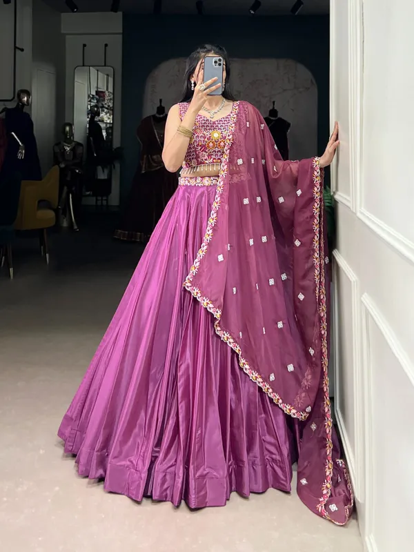 Magenta_Purple_Cotton_Floral_Detailing_Colour_Embroidered_Lehenga_For_Women
