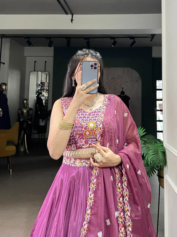 Magenta_Purple_Cotton_Floral_Detailing_Colour_Embroidered_Lehenga_For_Women