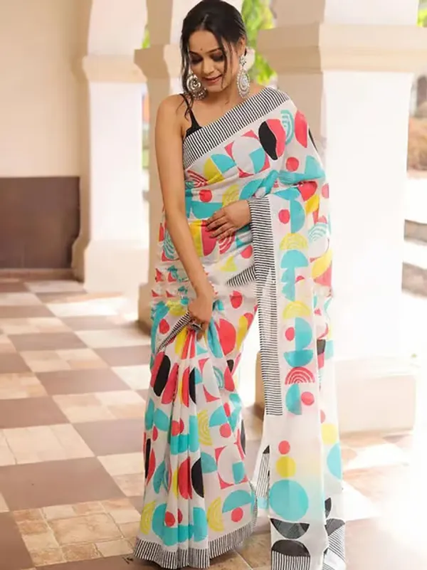 Aarohi_Pure_Cotton_Saree_–_Mustard_Gold_with_Minimal_Ethnic_Print