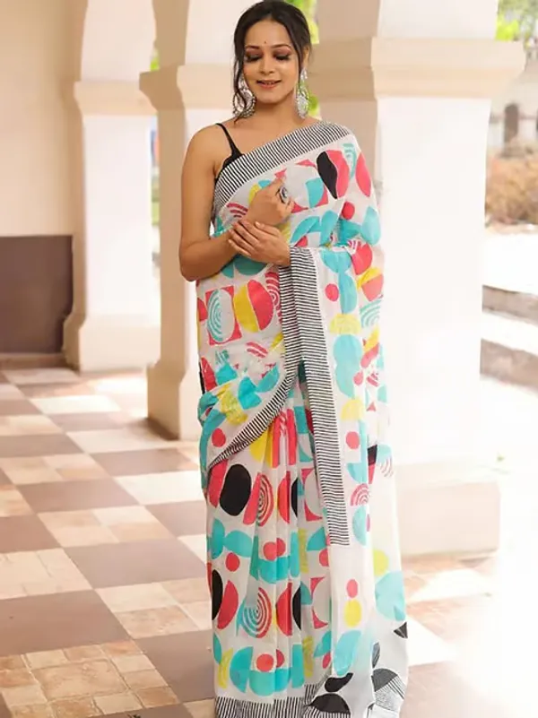 Aarohi_Pure_Cotton_Saree_–_Mustard_Gold_with_Minimal_Ethnic_Print