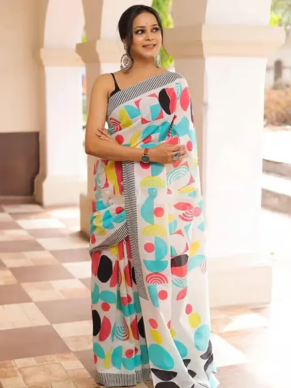 Aarohi_Pure_Cotton_Saree_–_Mustard_Gold_with_Minimal_Ethnic_Print