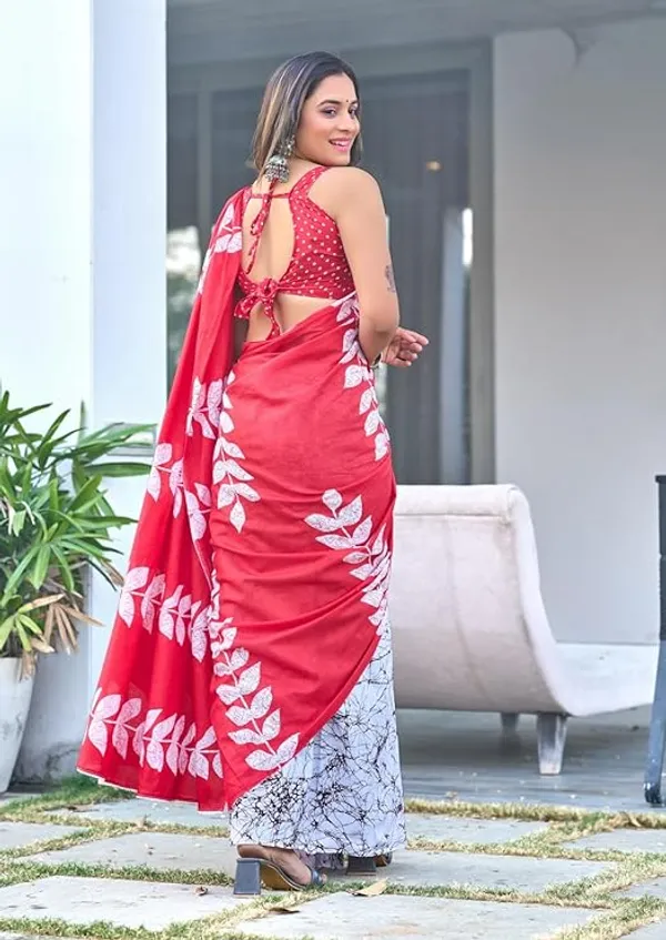 Brinda_Pure_Cotton_Printed_Saree_–_Royal_Red_&_Ivory_Leaf_Design