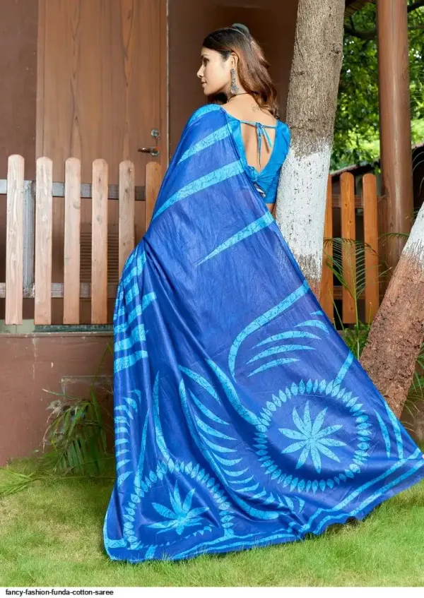 Funda_Royale_Cotton_Saree_–_Deep_Blue_with_Aqua_Artistic_Print