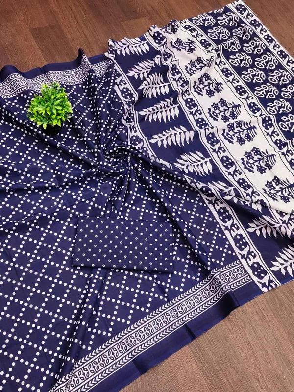 Ira_Pure_Cotton_Saree_–_Navy_Blue_with_Classic_Dotted_&_Ethnic_Border