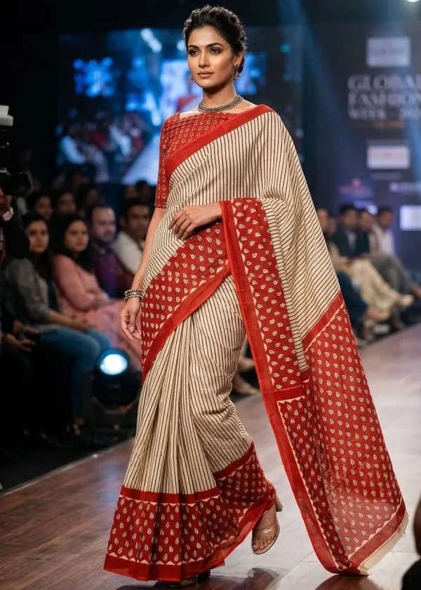 Ivory_Striped_Cotton_Saree_with_Crimson_Red_Block_Print_Border