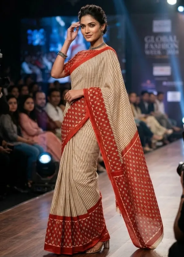 Ivory_Striped_Cotton_Saree_with_Crimson_Red_Block_Print_Border