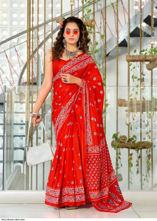 Meher_Pure_Cotton_Saree_–_Royal_Red_with_Traditional_Buta_Print