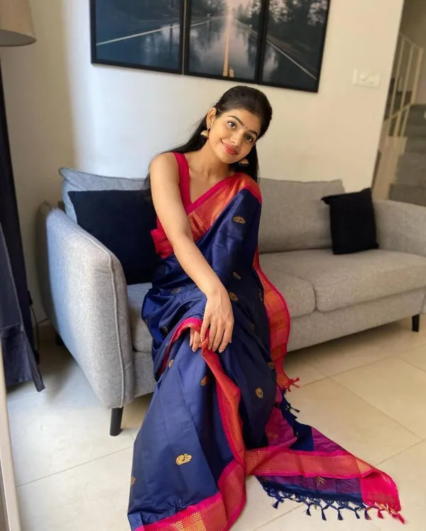 Navy_Blue_&_Rani_Pink_Zari_Silk_Saree