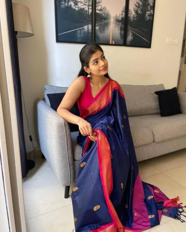 Navy_Blue_&_Rani_Pink_Zari_Silk_Saree