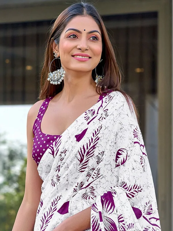 Nayra_Pure_Cotton_Saree_–_Ivory_White_with_Plum_Floral_Print