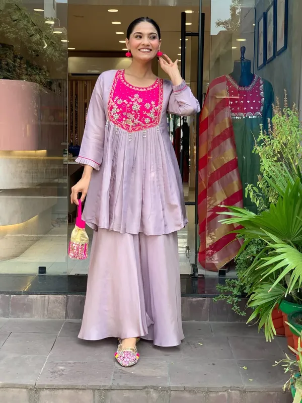 New_Sharara_cord_kurta_set