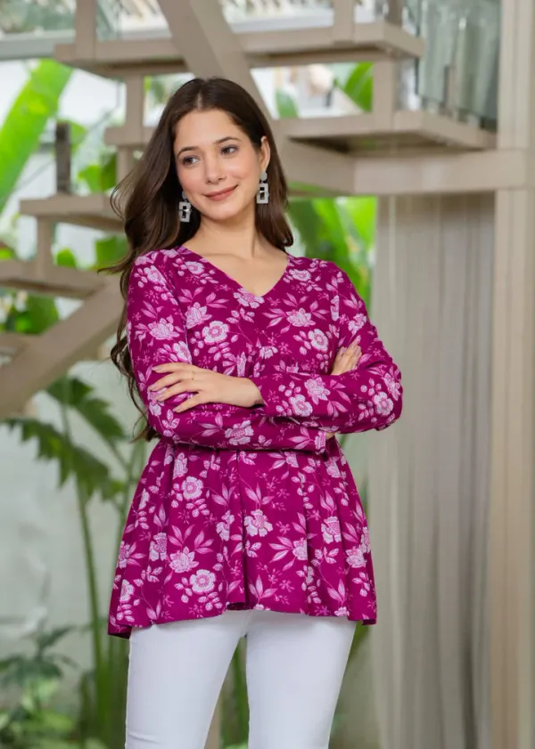 Purple_Floral_Flare_Cotton_Top