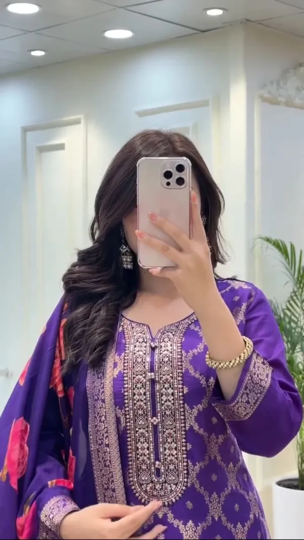 Purple_Jacquard_Suit_Set_with_Floral_Digital_Print_Dupatta