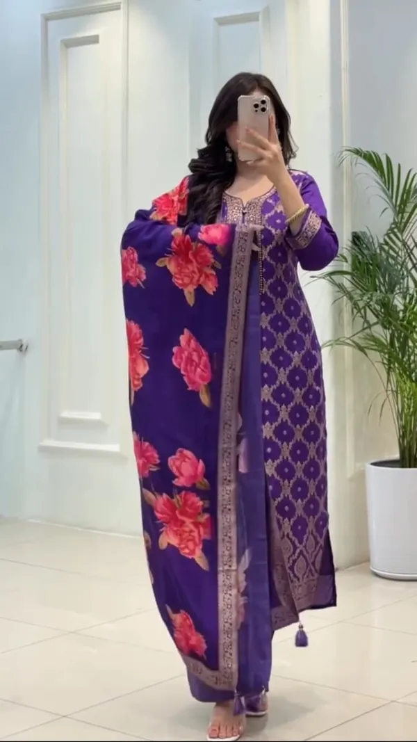 Purple_Jacquard_Suit_Set_with_Floral_Digital_Print_Dupatta