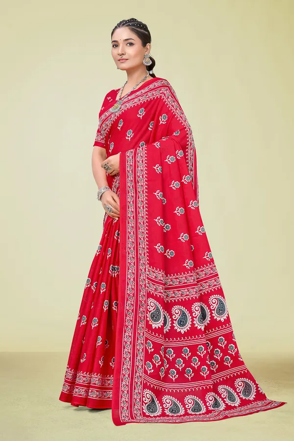 Red_Printed_Cotton_Saree