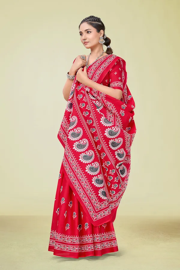 Red_Printed_Cotton_Saree