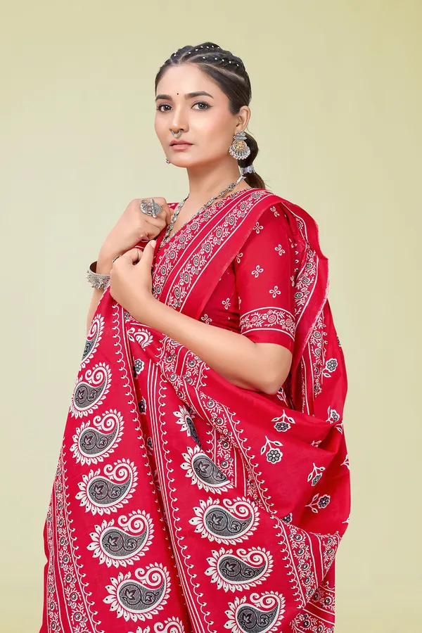 Red_Printed_Cotton_Saree