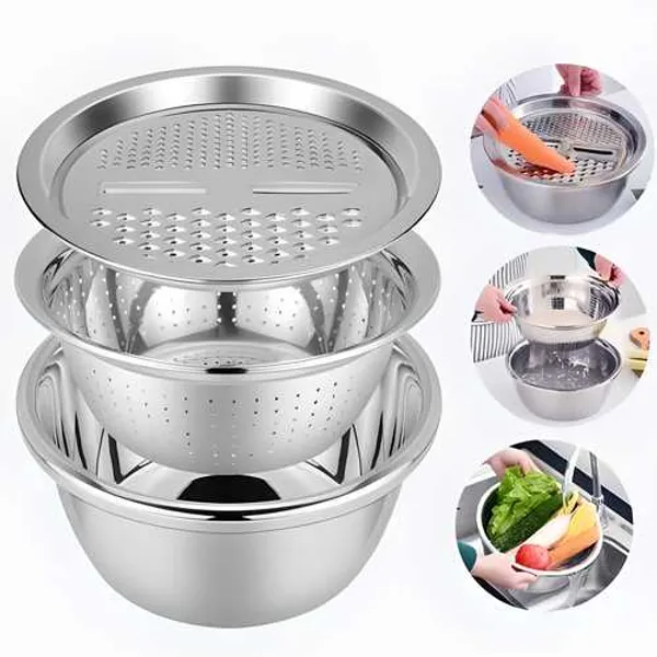 Multicolor_3_In_1_Grater_Stainless_Steel_Colanders_Set