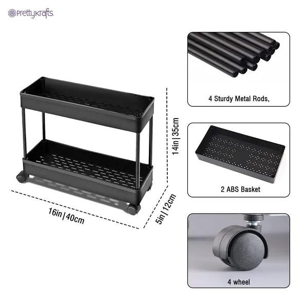 Multicolor_2_Tier_Rack_Shelf_With_Wheels