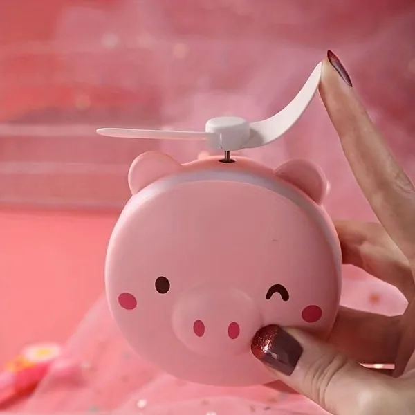 Multicolor_Cartoon_Cute_Pig_Led_Lights_Mirror_Pocket_Fan
