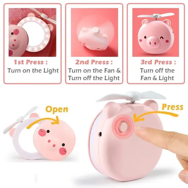 Multicolor_Cartoon_Cute_Pig_Led_Lights_Mirror_Pocket_Fan