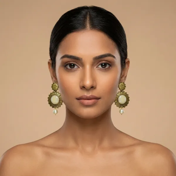 Antique_Gold-Plated_Floral_Dangle_Earrings_with_Pearl_Drops