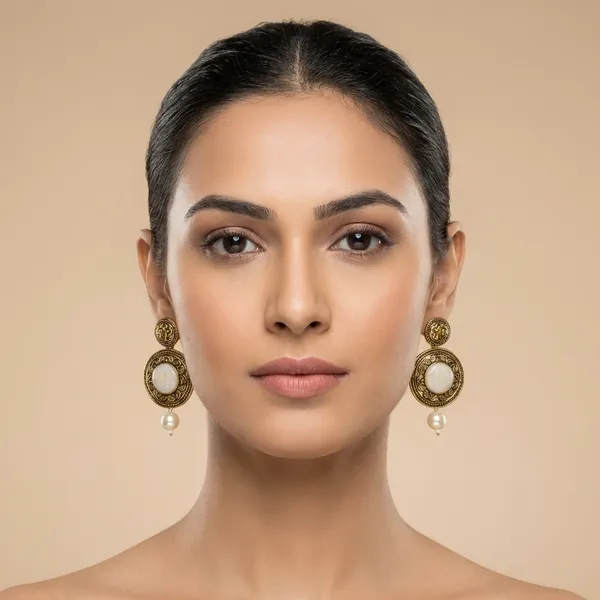 Antique_Gold-Plated_Oval_Drop_Earrings_with_Pearl_Drops