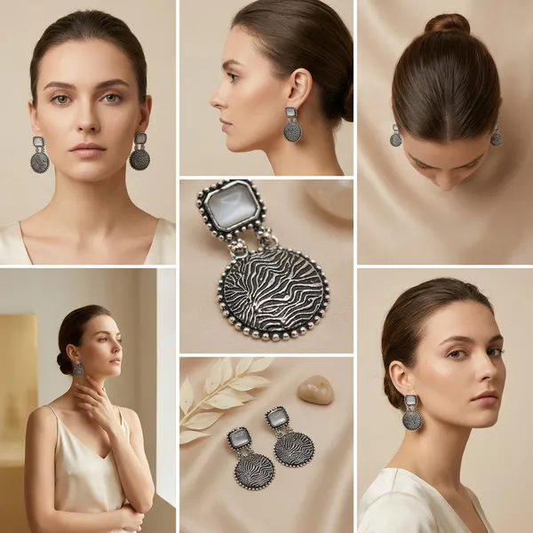 Oxidized_Silver_Disc_Earrings_with_Grey_Stones_&_Textured_Detail