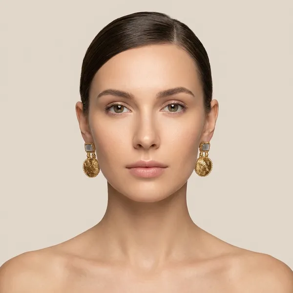 Antique_Gold_Disc_Drop_Earrings_with_White_Stones_&_Textured_Detail