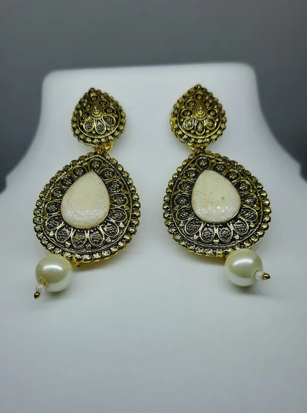 Antique_Gold-Plated_Teardrop_Earrings_with_White_Stones_&_Pearl_Drops