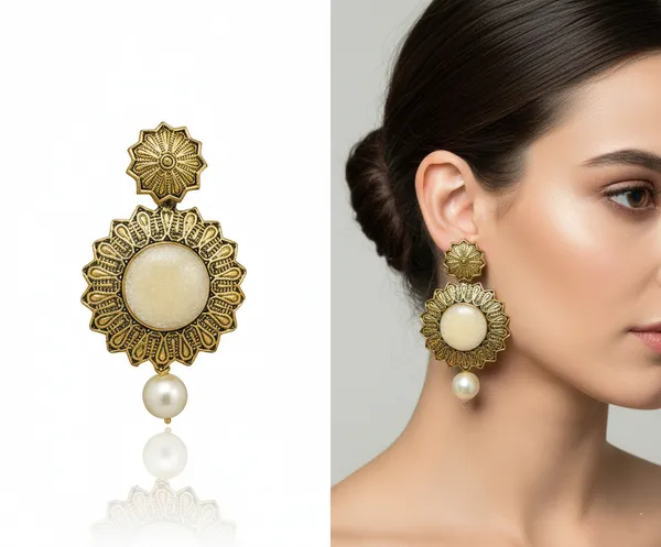 Antique_Gold-Plated_Floral_Dangle_Earrings_with_Pearl_Drops