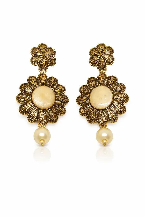 Antique_Gold-Plated_Floral_Dangle_Earrings_with_Pearl_Drops