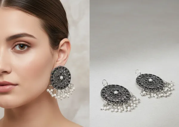 Oxidized_Silver_Jhumka_Earrings_with_Black_Enamel_&_Pearl_Drops
