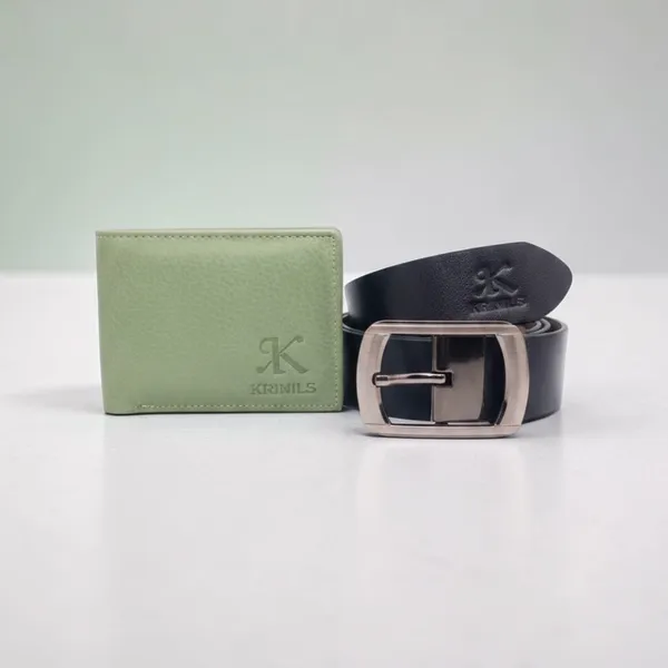 COMBO_OF_LEATHER__FAINT_GREEN_WALLET_AND_BLACK_BELT