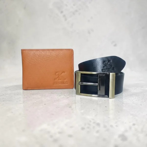 COMBO_OF_SAFFRON_COLOR_WALLET_AND_BLACK_BELT