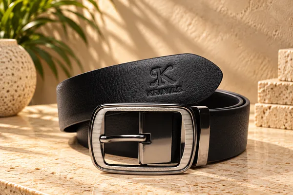 COMBO_OF_LEATHER_SAFFRON_COLOR_WALLET_AND_BLACK_BELT