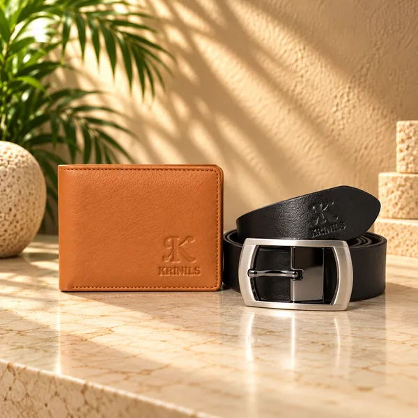 COMBO_PACK_OF_BISCUIT_COLOR_LEATHER_WALLET_AND_BROWN_BELT