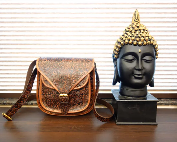 Brown_Western_Leather_Sling_Bag,_Handtooled,_Crossbody,_Floral_For_Unisex-Adult