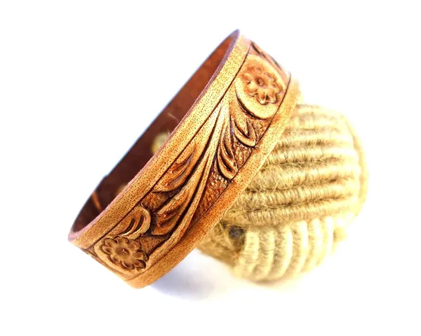 Brown_Top_Grain_Leather_Bracelet,_2_Cm_Wide,_23_Length_Wrist_Band,_Hand_Tooled,_Tan_With_Snap_For_Unisex-Adult