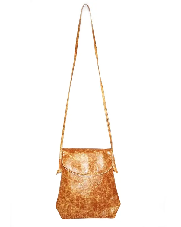 Tan_Cross_Body_Bag_&_Girl_Vintage_Sling_Leather_Knotted_Strap_For_Women