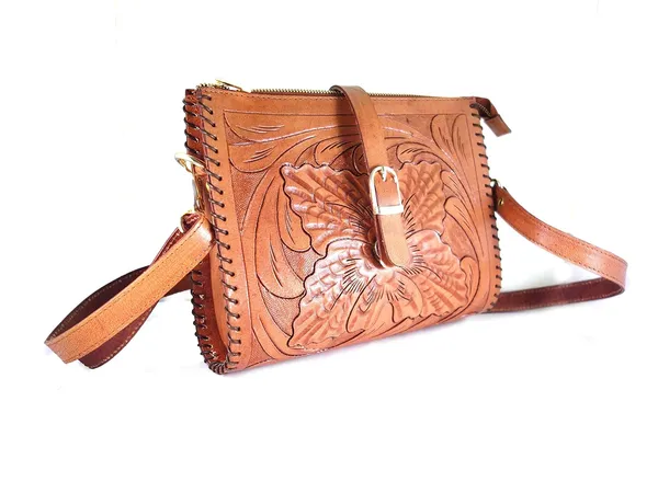 Tan_Handmade_Genuine_Leather_Crossbody_Sling_Bags,_For_Women