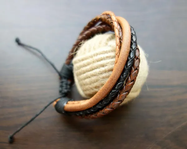 Brown_Unisex_Leather_Wrtistband,_Bracelet_Multistring,_Twisted_For_Brown