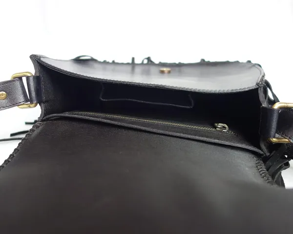 Black_Genuine_Leather_Handmade_Tassel_Crossbody_Sling_Bag,_For_Women