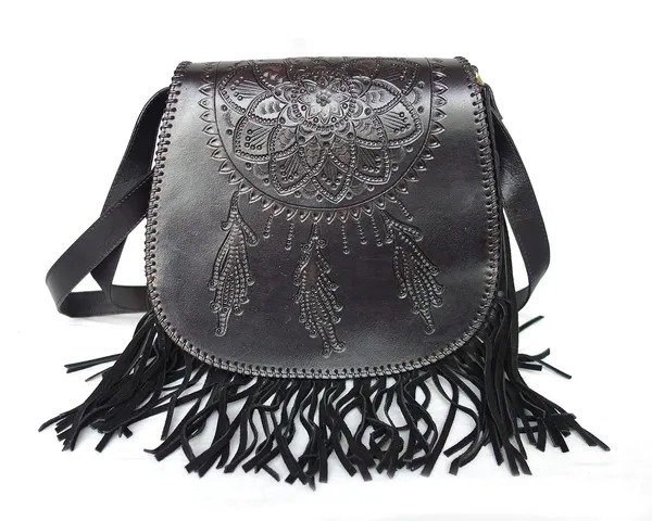 Black_Genuine_Leather_Handmade_Tassel_Crossbody_Sling_Bag,_For_Women
