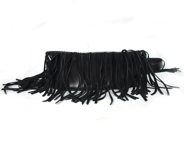 Black_Genuine_Leather_Handmade_Tassel_Crossbody_Sling_Bag,_For_Women
