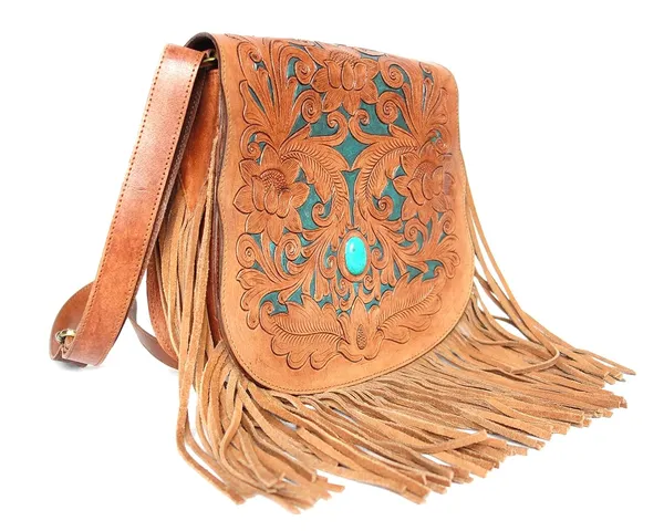 Brown_Turquoise_Genuine_Leather_Handmade_Tassel_Crossbody_Sling_Bag,_Tan_With_Semi-Precious_Stone_For_Women