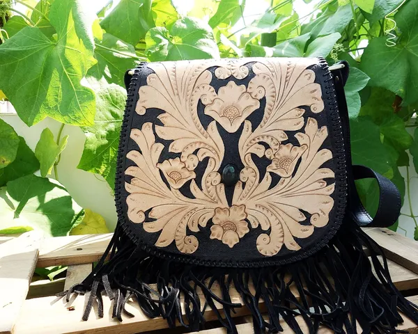 Natural_Black_Genuine_Leather_Handmade_Tassel_Crossbody_Sling_Bag,_With_Semi-Precious_Stone_For_Women