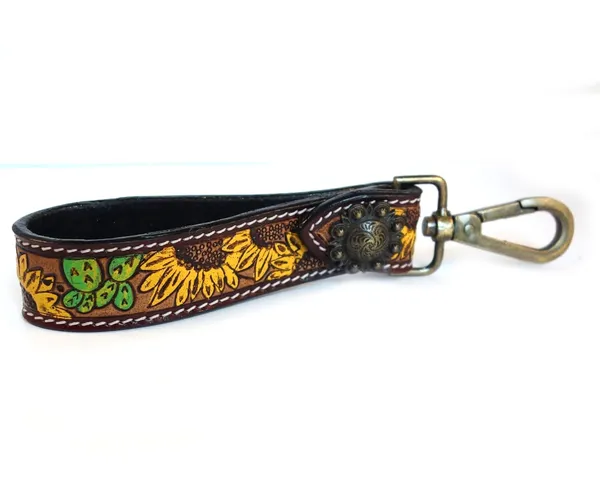 Brown_Leather_Keychain_For_Car_Bike_Unisex_With_Hook_Handmade_Tooled,_5_Inch_Long_Strong_For_Unisex