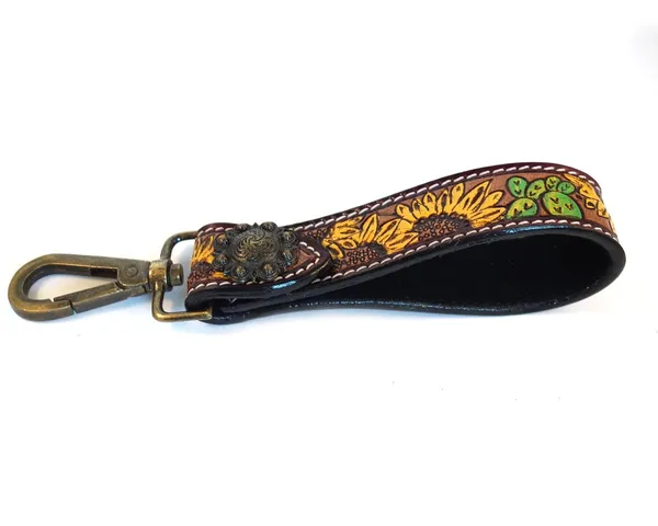 Brown_Leather_Keychain_For_Car_Bike_Unisex_With_Hook_Handmade_Tooled,_5_Inch_Long_Strong_For_Unisex