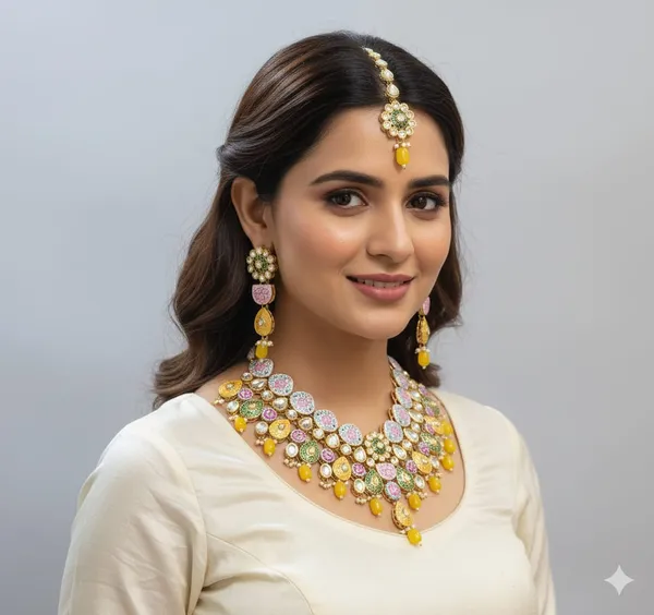 Multicolour_Brass_Trendy_Rajasthani_Meenakari_Necklace_Set_For_Women